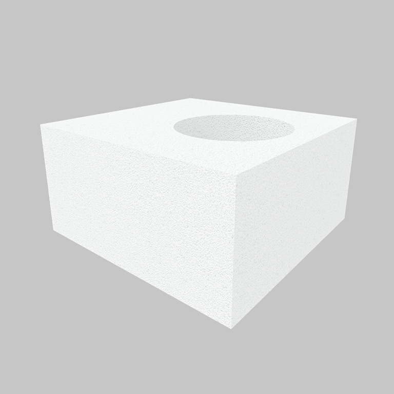 Газобетонный O-блок 375 мм 1Ø 250 мм